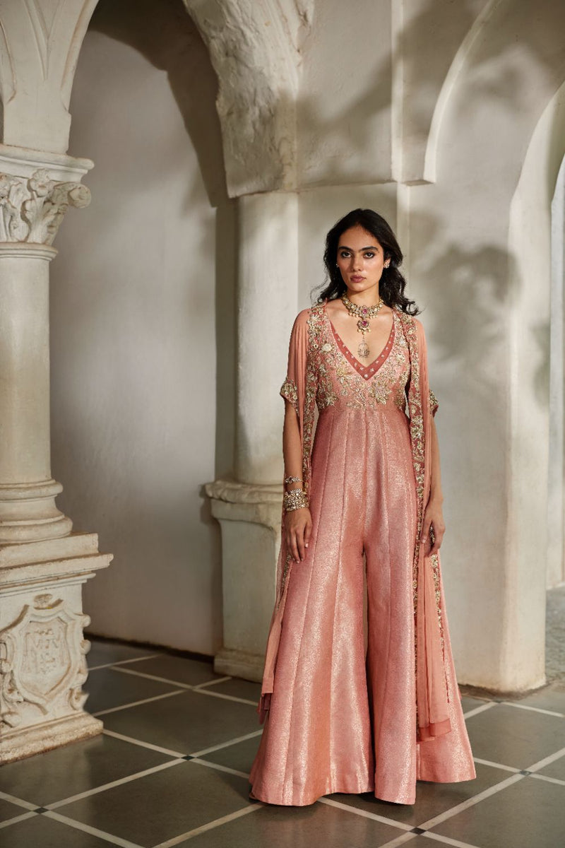 PH-3116 Mira Cape Jumpsuit Set by Paulmi & Harsh for women Worldwide