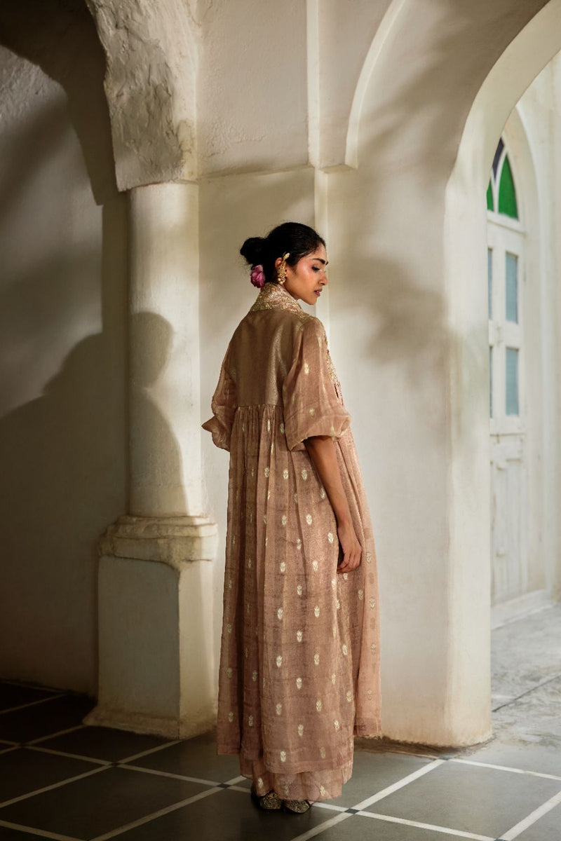 PH-3117 Erios Jacket Set by Paulmi & Harsh in brown color for women Worldwide