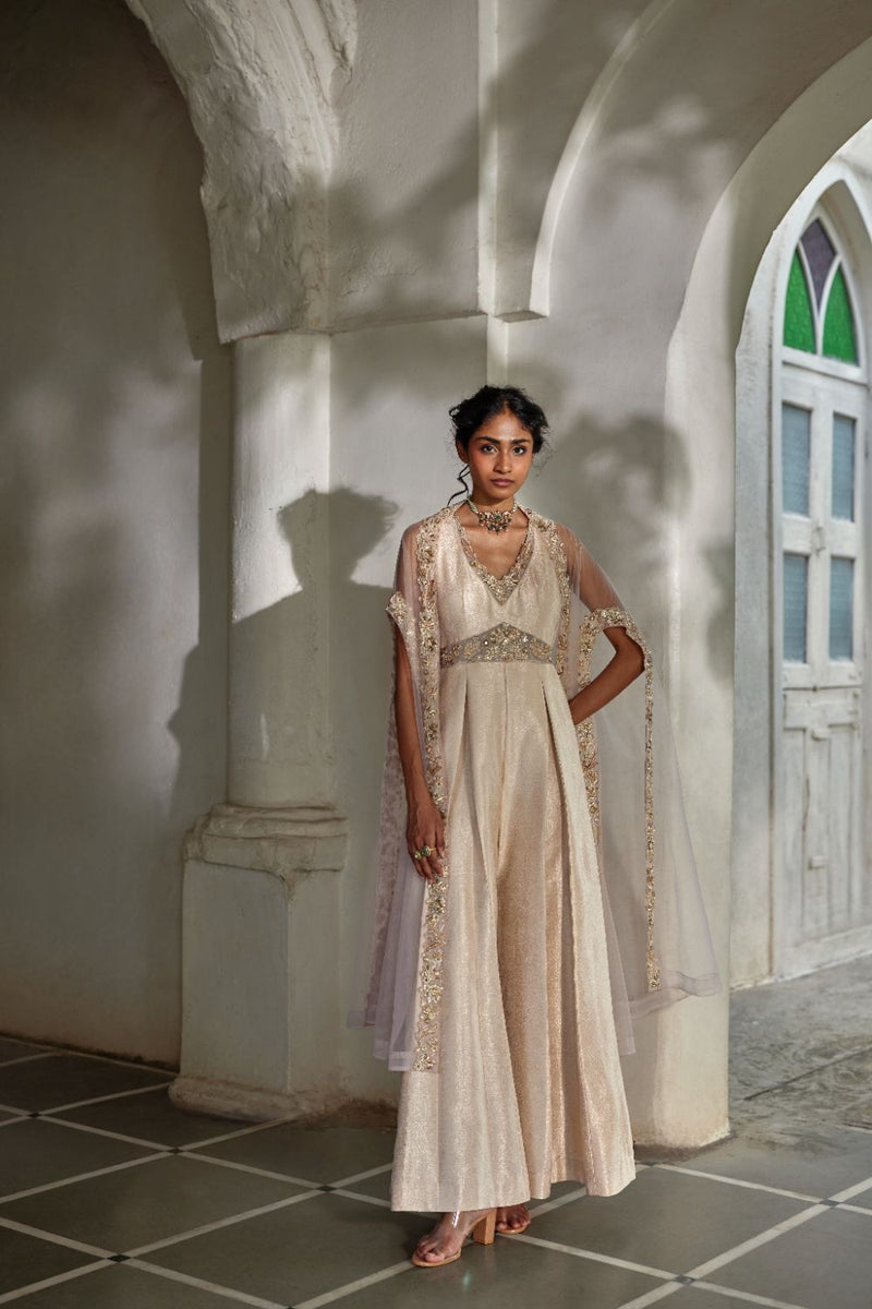 PH-3119 Sera Cape Jumpsuit Set by Paulmi & Harsh for women Worldwide