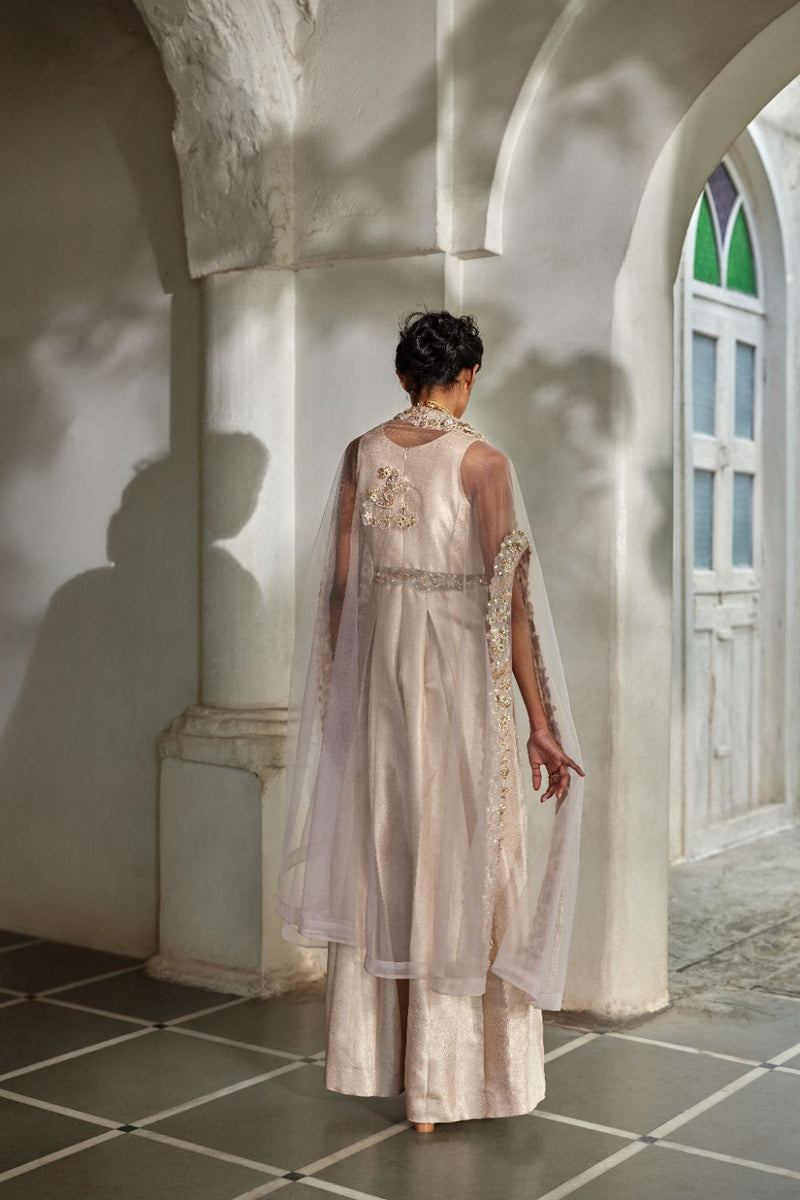 PH-3119 Sera Cape Jumpsuit Set by Paulmi & Harsh for women Worldwide