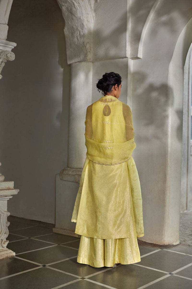 PH-3121 Auri Kurta Set by Paulmi & Harsh in yellow color for women Worldwide
