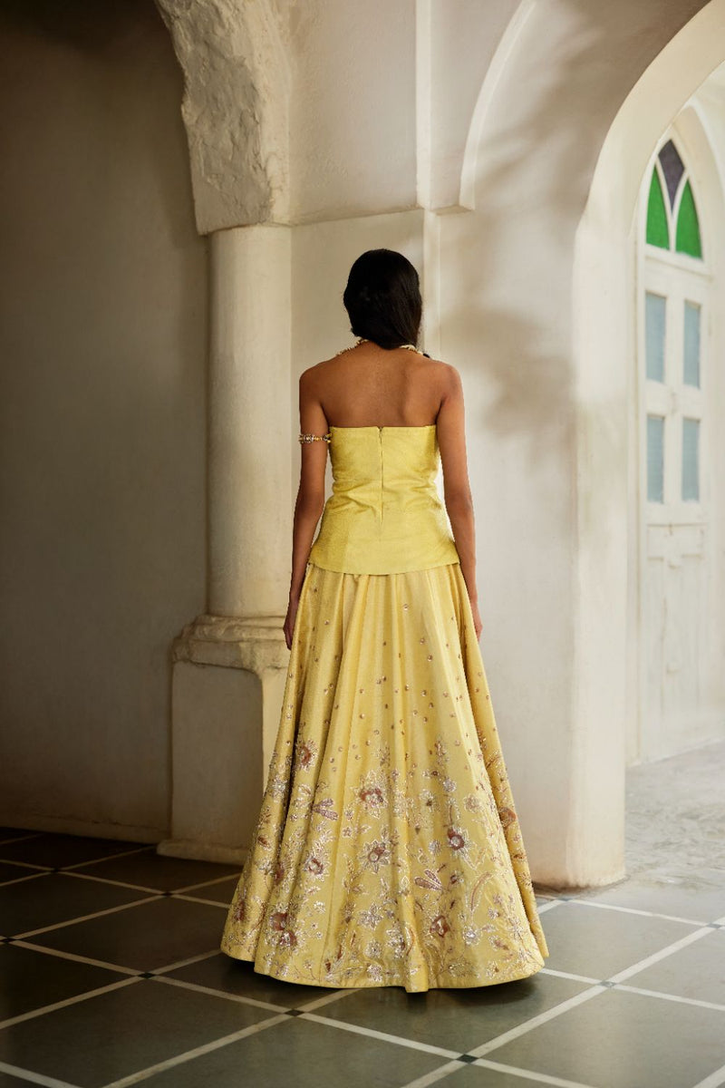 PH-3125 Anira Lehenga Set by Paulmi & Harsh in yellow color for women Worldwide