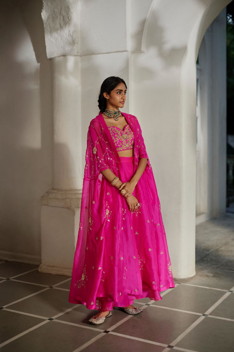 PH-3126 Ari Cape Palazzo Set by Paulmi & Harsh in pink color for women Worldwide