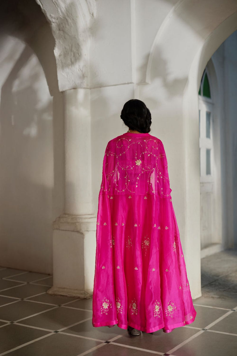 PH-3126 Ari Cape Palazzo Set by Paulmi & Harsh in pink color for women Worldwide