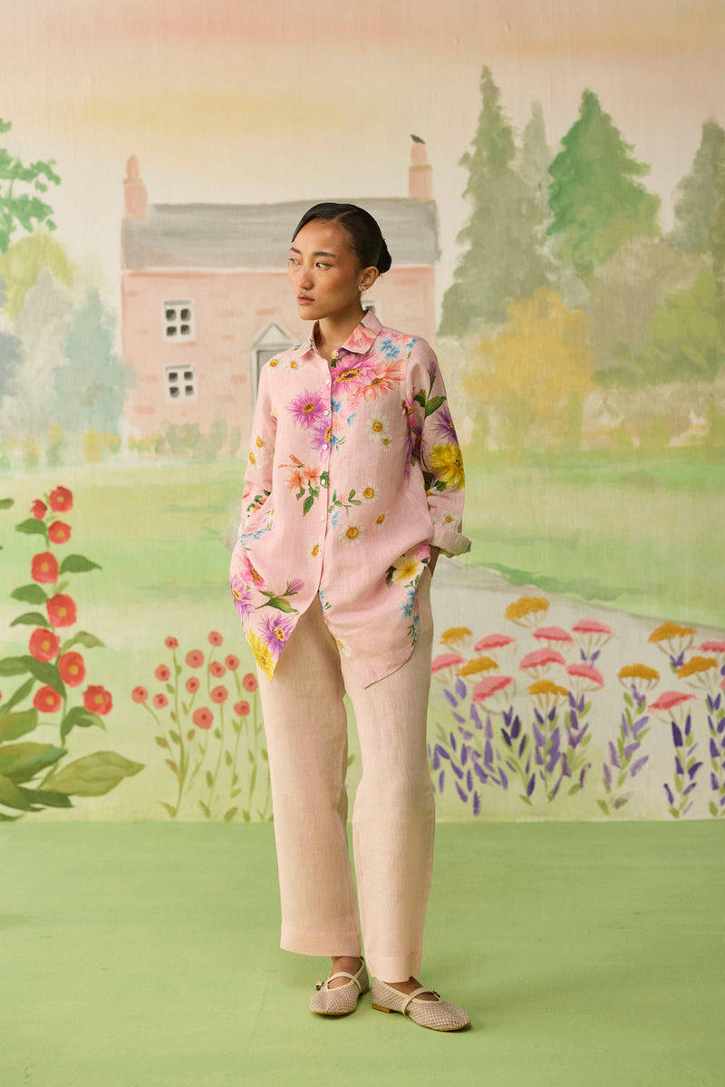 Nice Day Linen Co-ord Set Pink linen co-ord set by Nadiya Paar in pink for women Worldwide