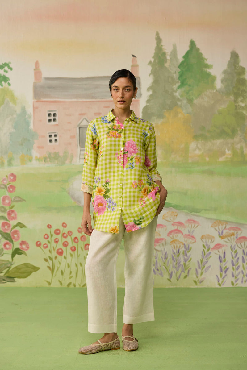 Nice Day Linen Co-ord Set Lime Green linen co-ord set by Nadiya Paar in green for women Worldwide