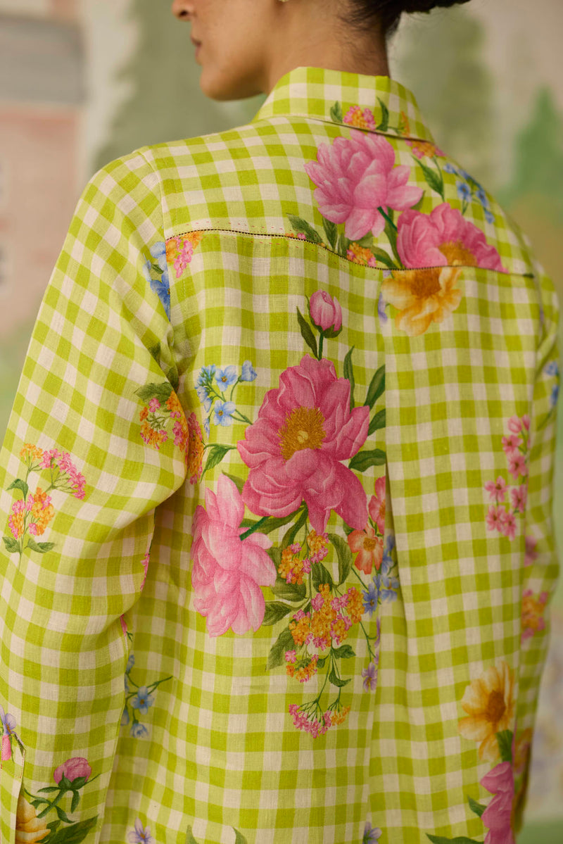 Nice Day Linen Co-ord Set Lime Green linen co-ord set by Nadiya Paar in green for women Worldwide