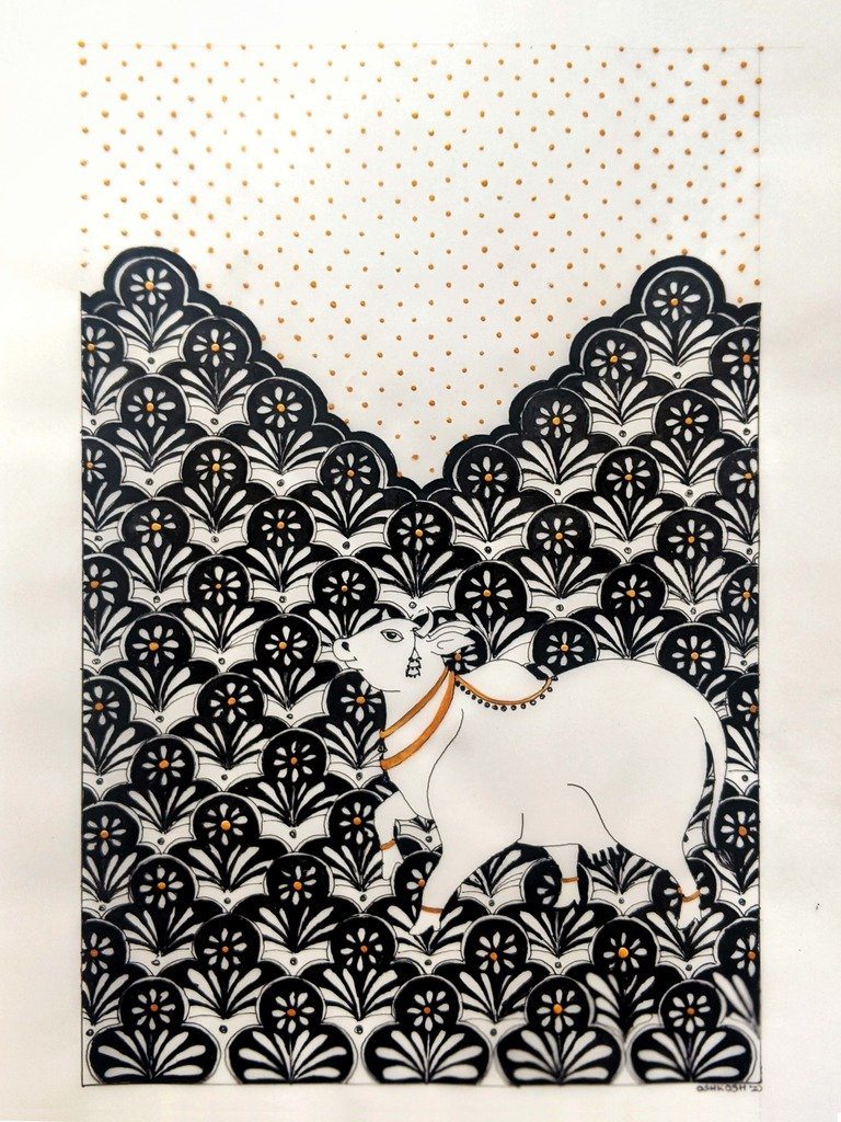 Pichwai Field Cow Original Art Kosha Shah
