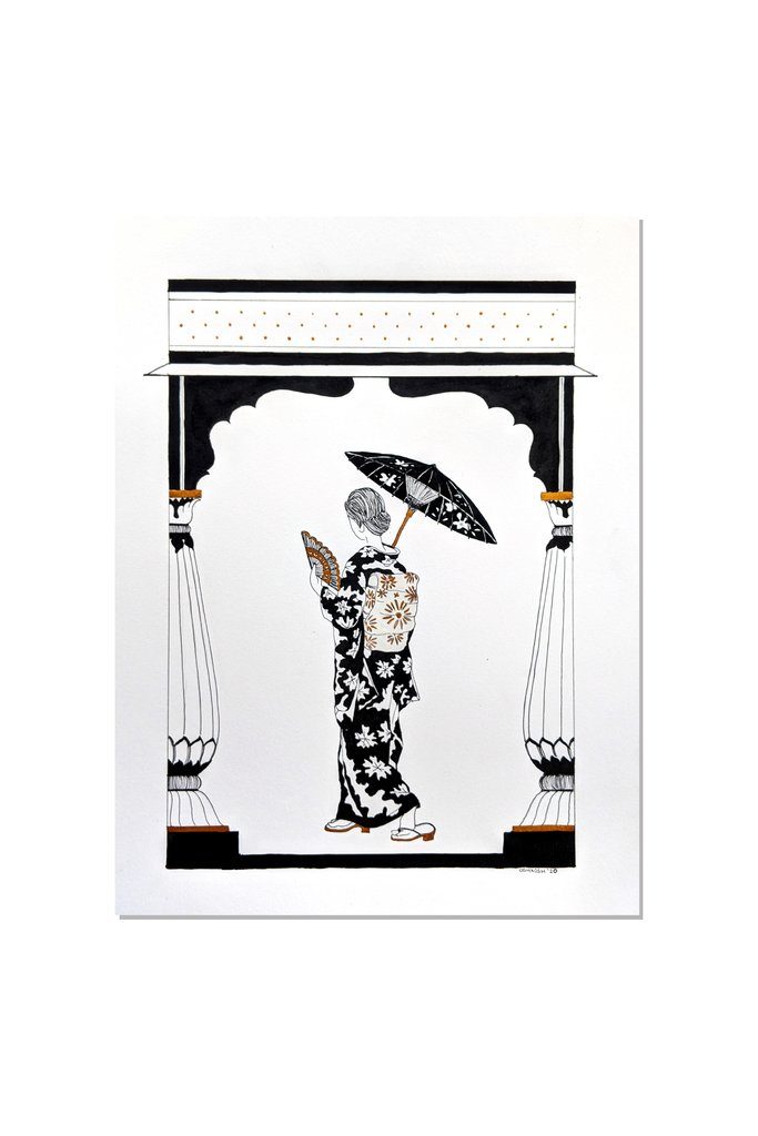 Pichwai Geisha Original Art Kosha Shah