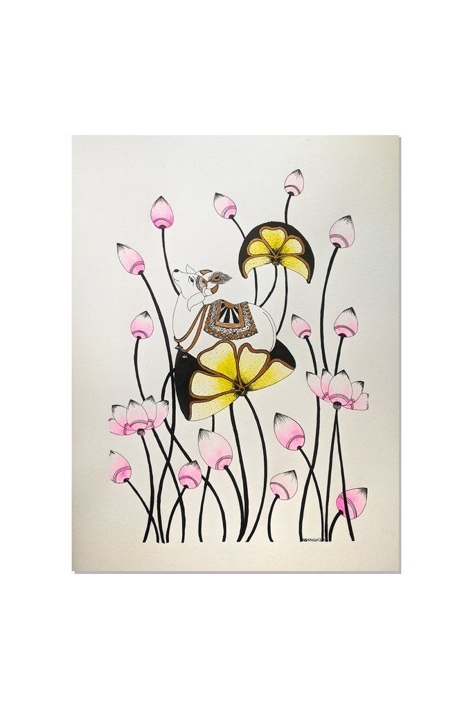 Pichwai Lotus Cow Original Art Kosha Shah