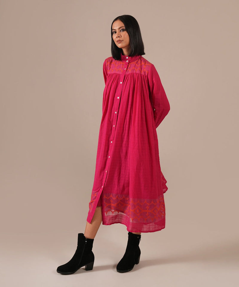 PINK DUSK DRESS 100% cotton by Indigo Dreams in pink color for women Worldwide