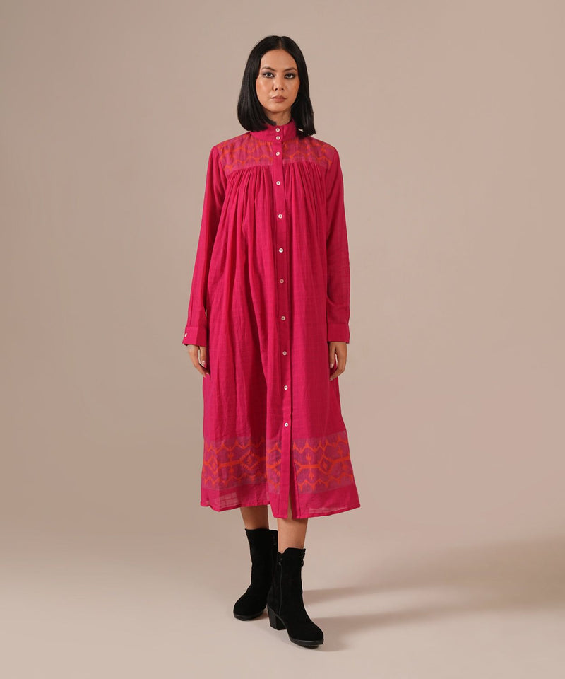 PINK DUSK DRESS 100% cotton by Indigo Dreams in pink color for women Worldwide