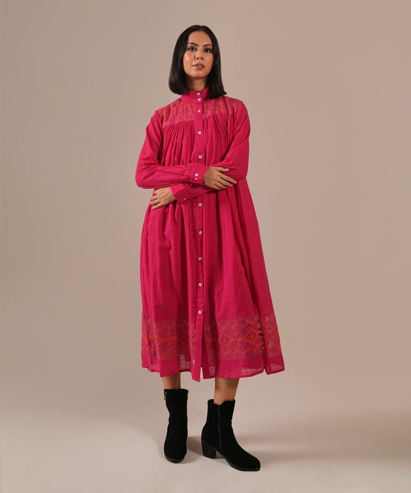 PINK DUSK DRESS 100% cotton by Indigo Dreams in pink color for women Worldwide