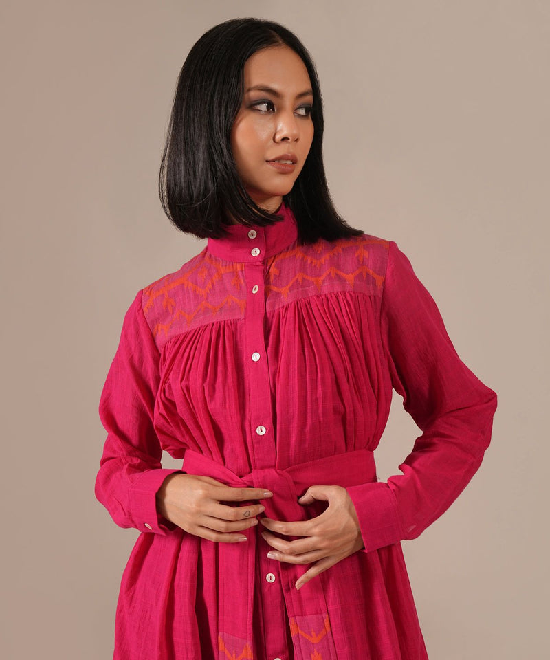 PINK DUSK DRESS 100% cotton by Indigo Dreams in pink color for women Worldwide