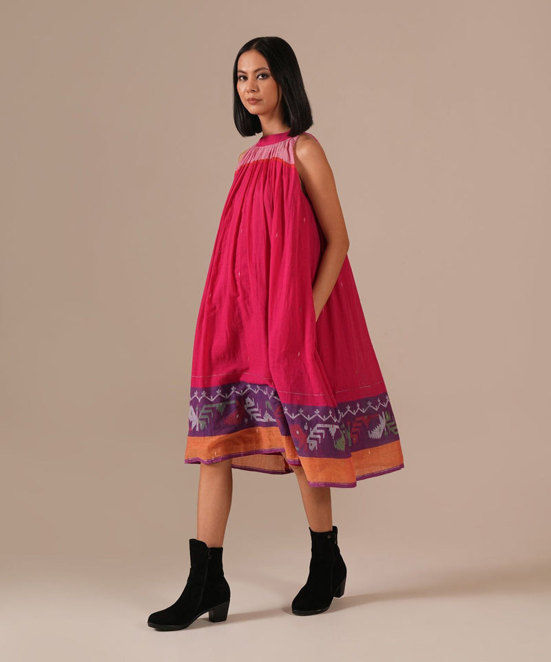 PINK EMBER DRESS 100% cotton by Indigo Dreams in pink color for women Worldwide