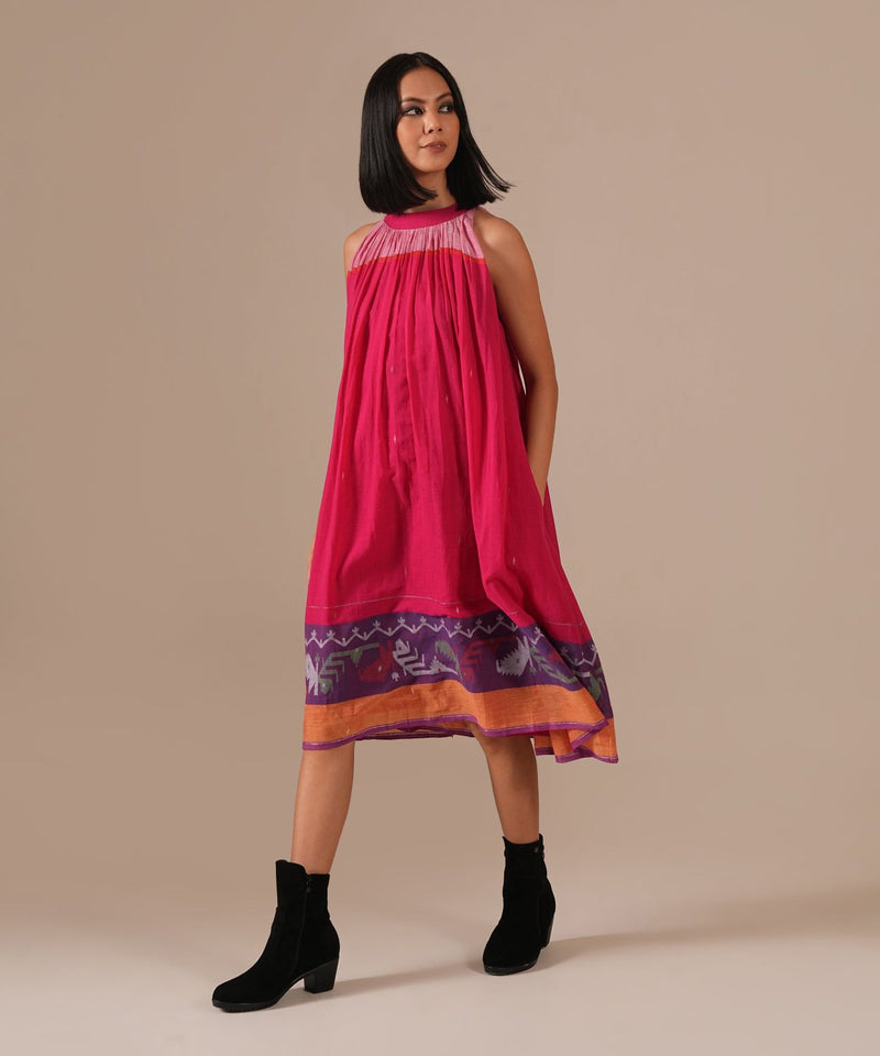 PINK EMBER DRESS 100% cotton by Indigo Dreams in pink color for women Worldwide