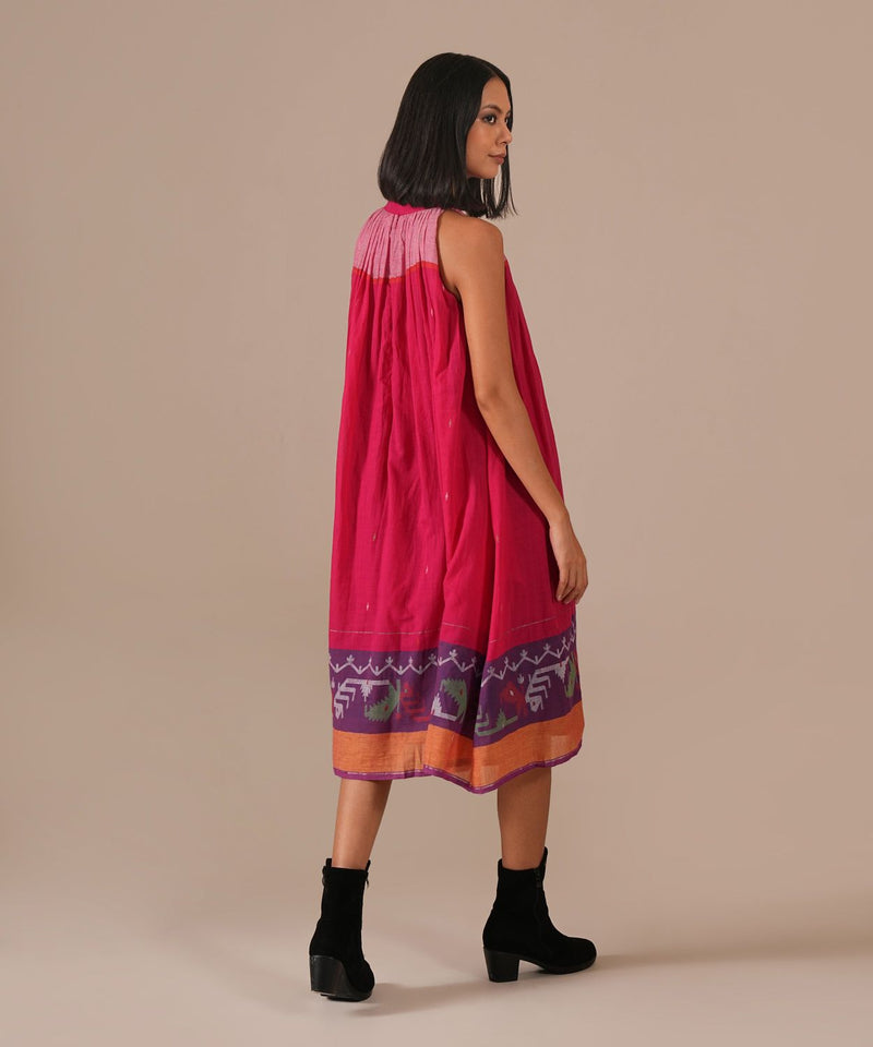 PINK EMBER DRESS 100% cotton by Indigo Dreams in pink color for women Worldwide