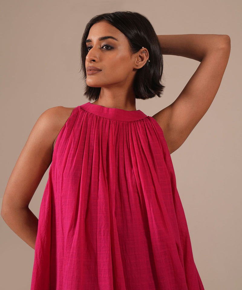 PINK FROST DRESS 100% cotton by Indigo Dreams in pink color for women Worldwide