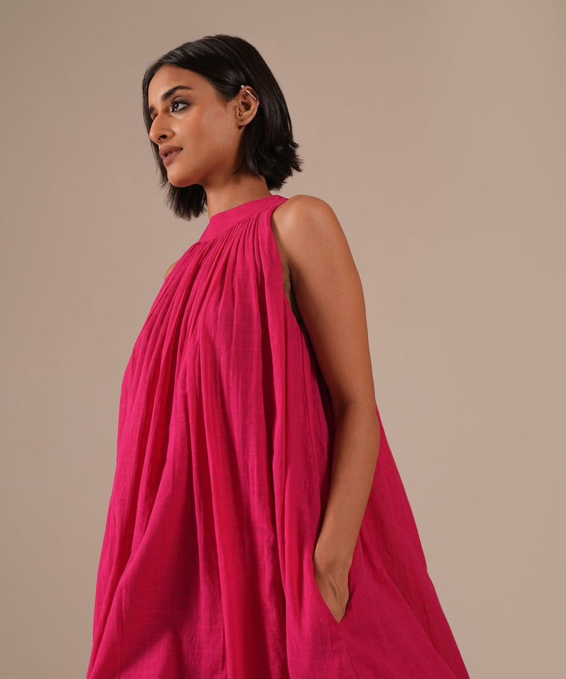 PINK FROST DRESS 100% cotton by Indigo Dreams in pink color for women Worldwide
