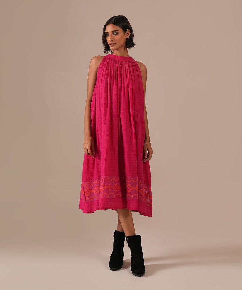 PINK FROST DRESS 100% cotton by Indigo Dreams in pink color for women Worldwide