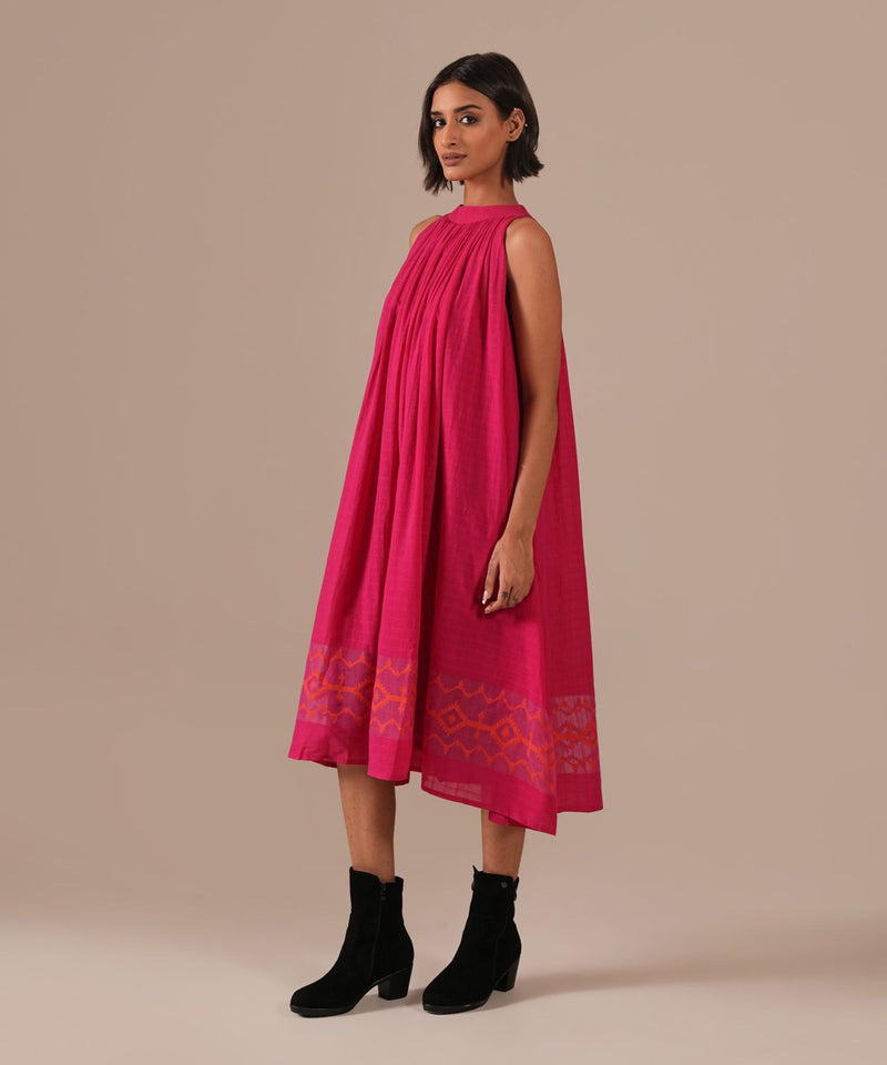 PINK FROST DRESS 100% cotton by Indigo Dreams in pink color for women Worldwide