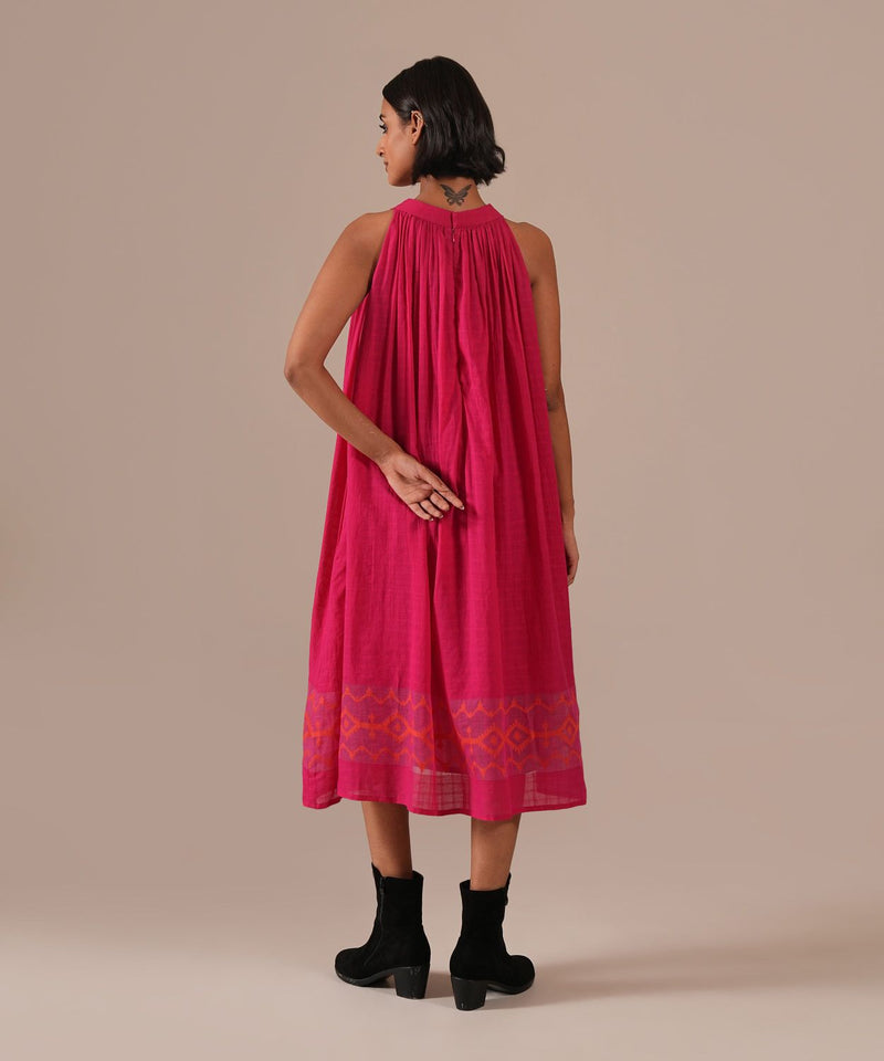 PINK FROST DRESS 100% cotton by Indigo Dreams in pink color for women Worldwide