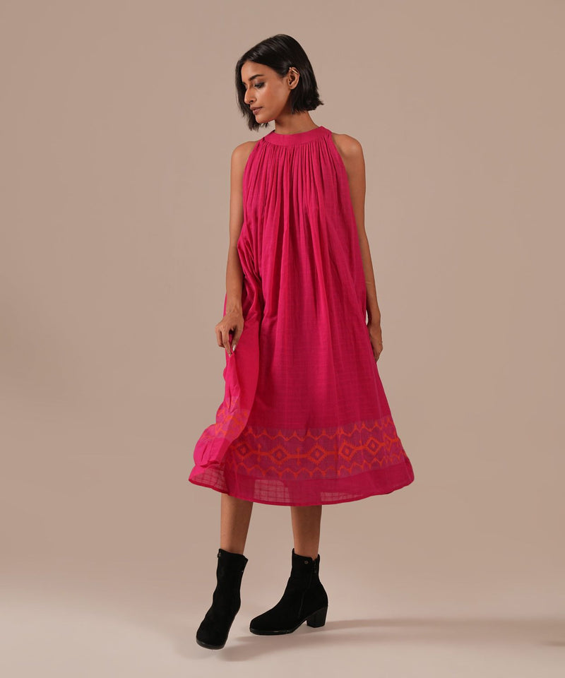 PINK FROST DRESS 100% cotton by Indigo Dreams in pink color for women Worldwide