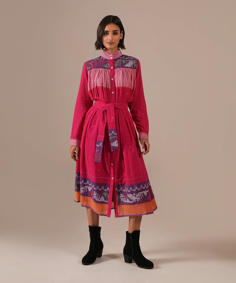 PINK HORIZON DRESS 100% cotton by Indigo Dreams in pink color for women Worldwide