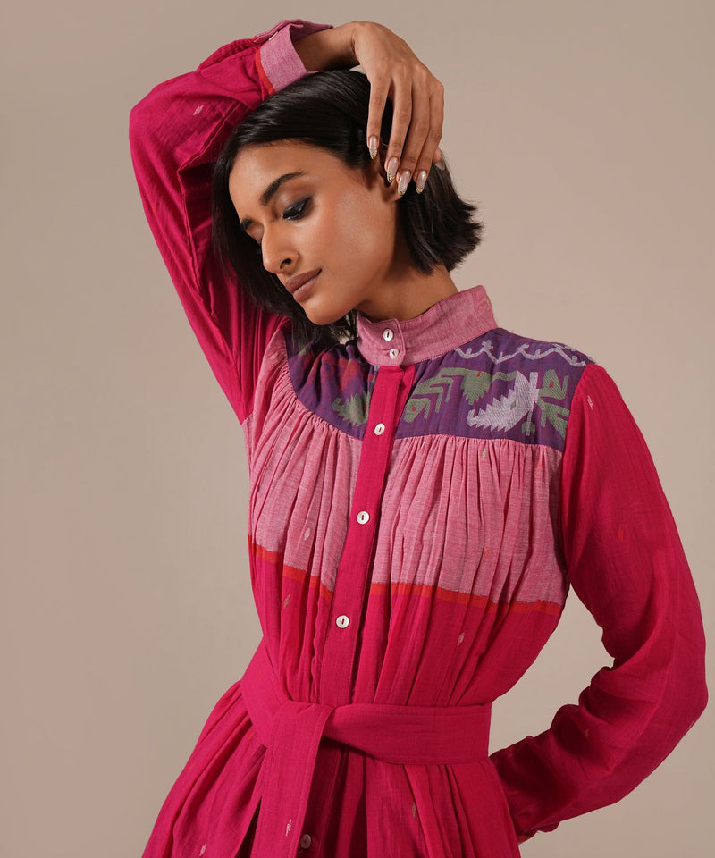 PINK HORIZON DRESS 100% cotton by Indigo Dreams in pink color for women Worldwide