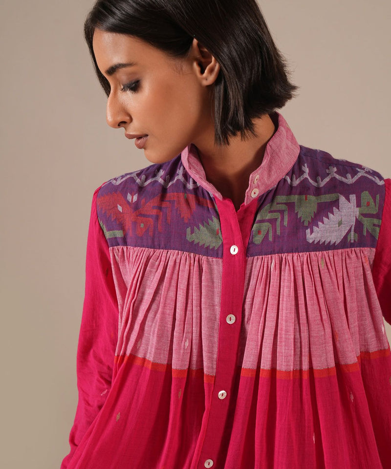 PINK HORIZON DRESS 100% cotton by Indigo Dreams in pink color for women Worldwide