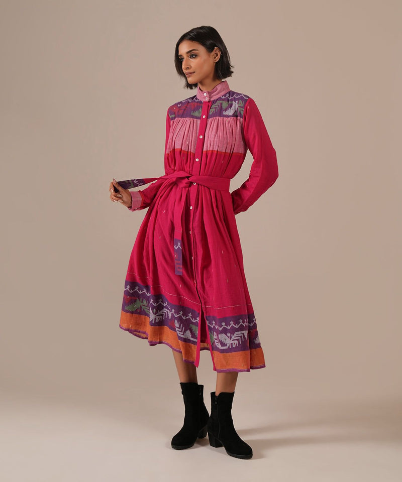 PINK HORIZON DRESS 100% cotton by Indigo Dreams in pink color for women Worldwide