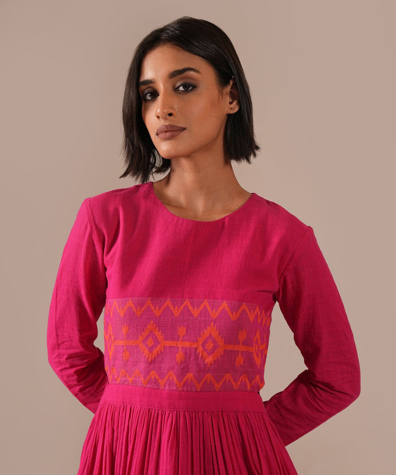 PINK VEIL DRESS 100% cotton by Indigo Dreams in pink color for women Worldwide