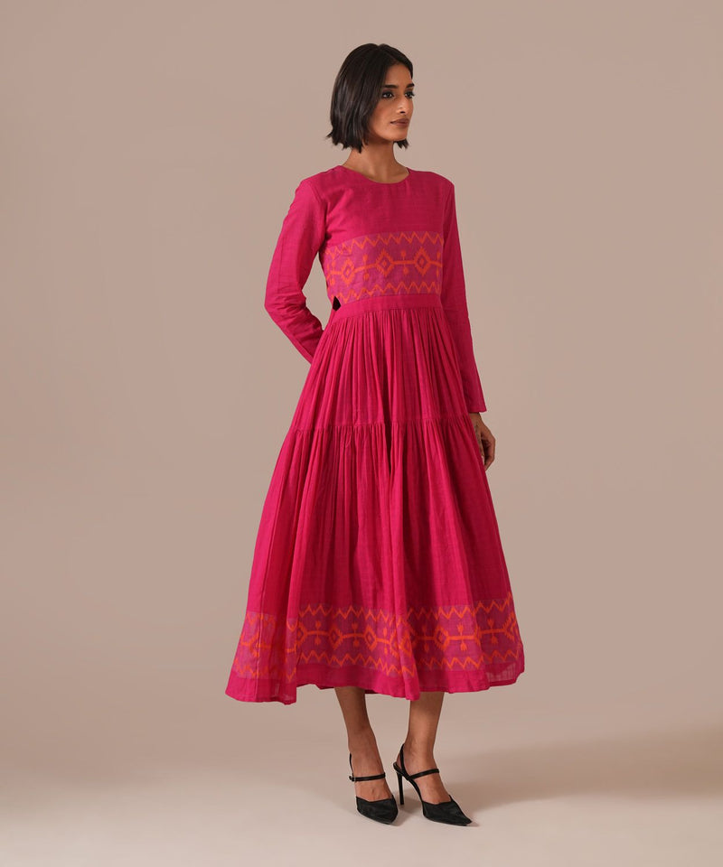 PINK VEIL DRESS 100% cotton by Indigo Dreams in pink color for women Worldwide