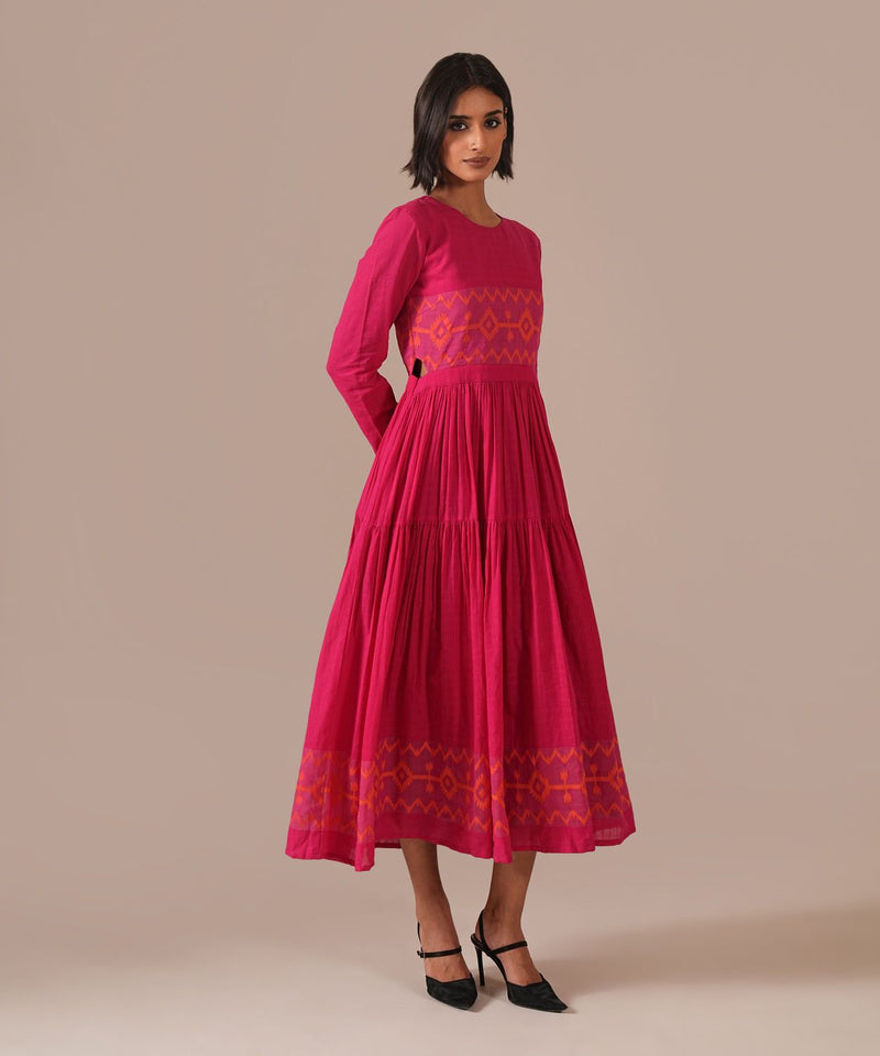 PINK VEIL DRESS 100% cotton by Indigo Dreams in pink color for women Worldwide