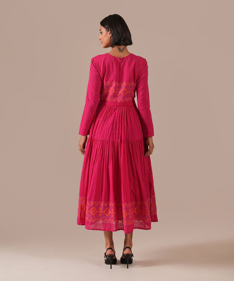 PINK VEIL DRESS 100% cotton by Indigo Dreams in pink color for women Worldwide