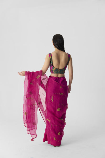 PINK EMBROIDERED SAREE