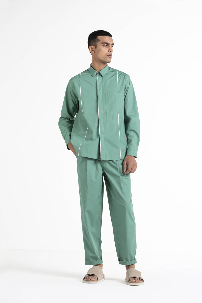Piping Detail Shirt Co-ord Men THREE 
