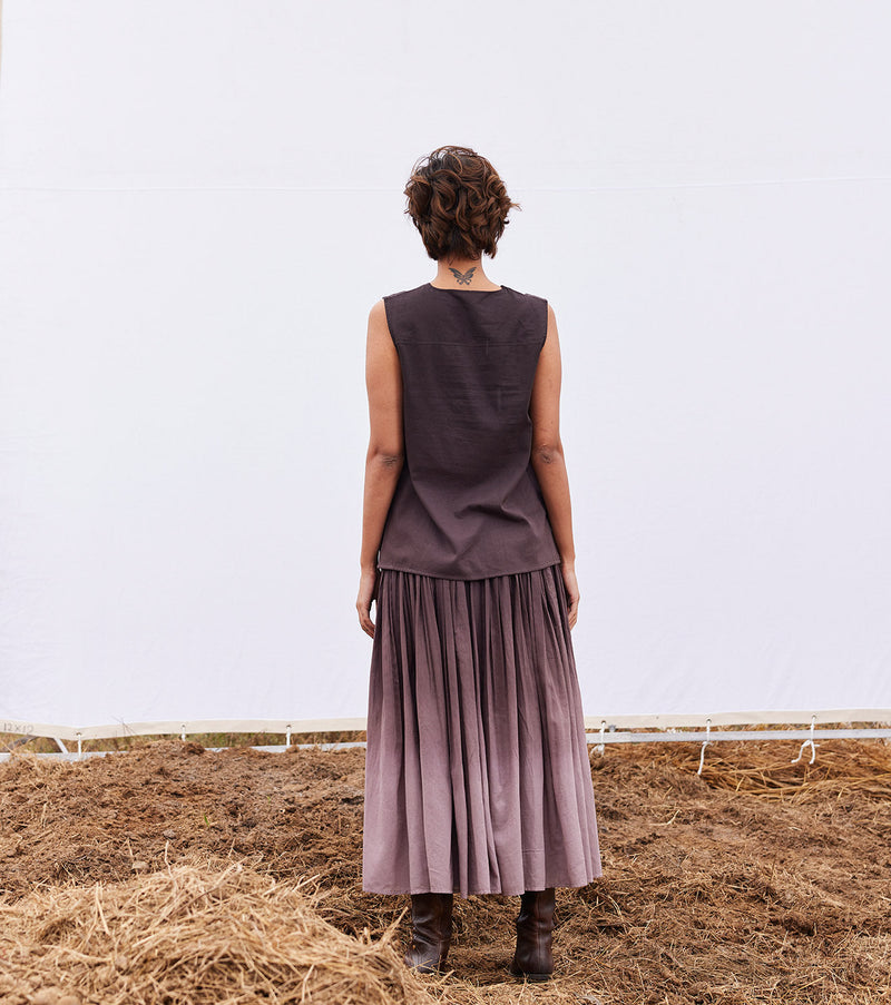 Plum co-ord set cotton by Khara Kapas for women Worldwide