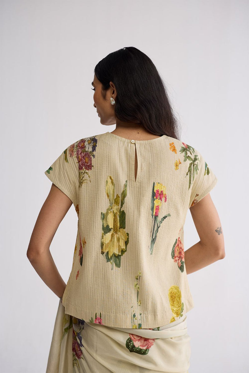 PRIMAVERA PINTUCKS BLOUSE cotton cambric blouse by YAM in off white for women Worldwide