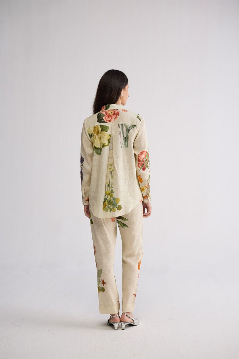 PRIMAVERA LINEN CO-ORD SET linen co-ord set by YAM in off white for women Worldwide
