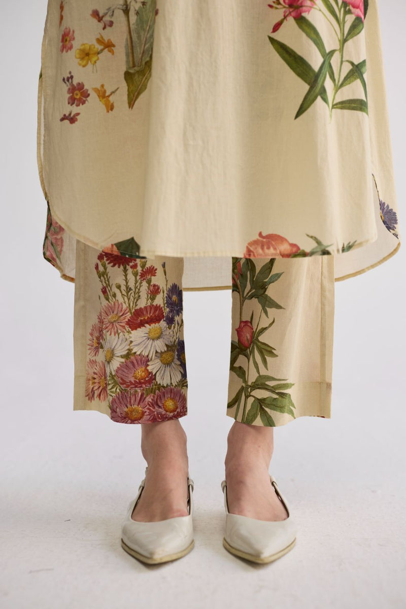 PRIMAVERA LONG KURTA SET cotton cambric kurta/kurta set by YAM in off white for women Worldwide