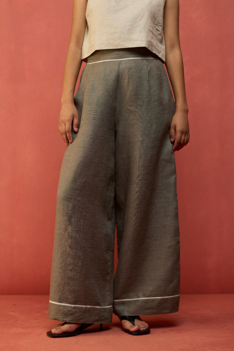 Emma Relaxed Fit Linen Pants - Grey by Manan for Worldwide