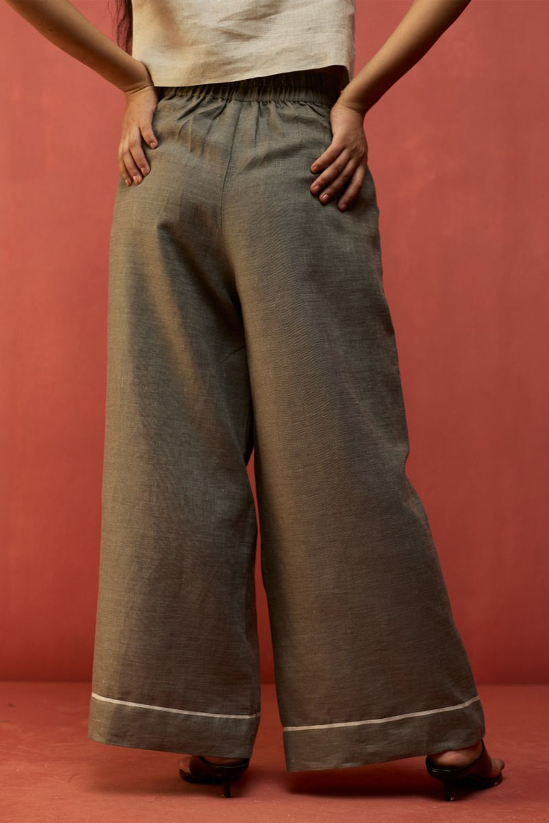 Emma Relaxed Fit Linen Pants - Grey by Manan for Worldwide