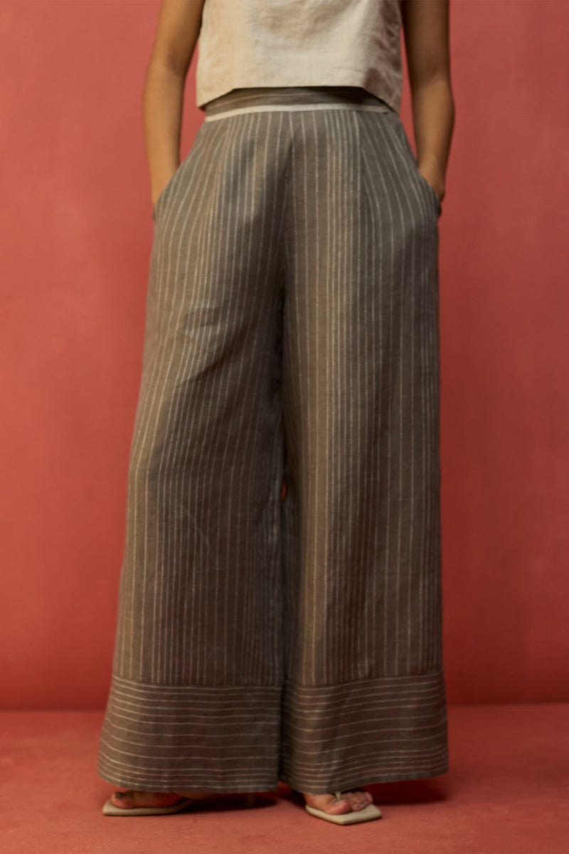 Emma Relaxed Fit Linen Pants - Grey by Manan for Worldwide