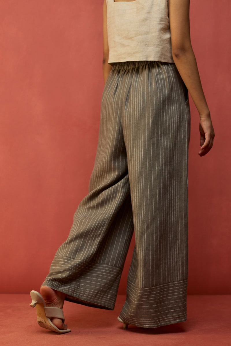 Emma Relaxed Fit Linen Pants - Grey by Manan for Worldwide
