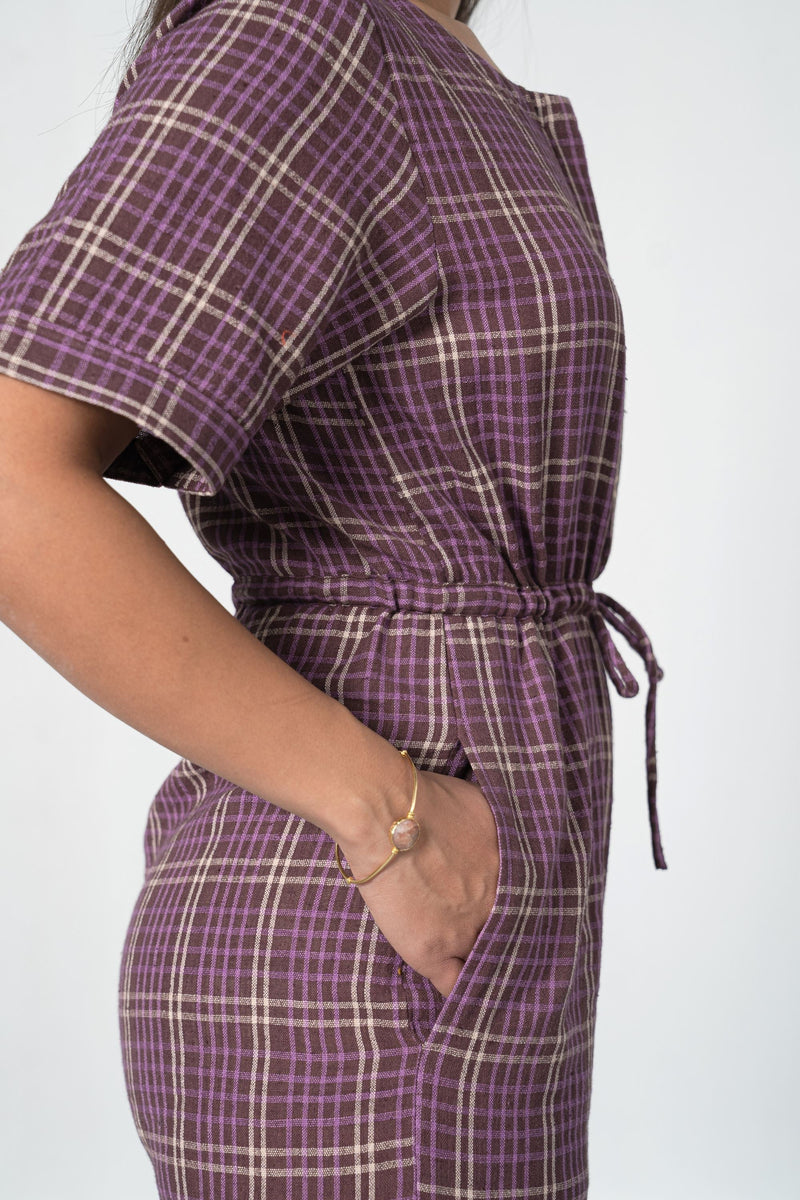 Purple Fields handwoven organic cotton jumpsuit Jumpsuits by SUI for women Worldwide