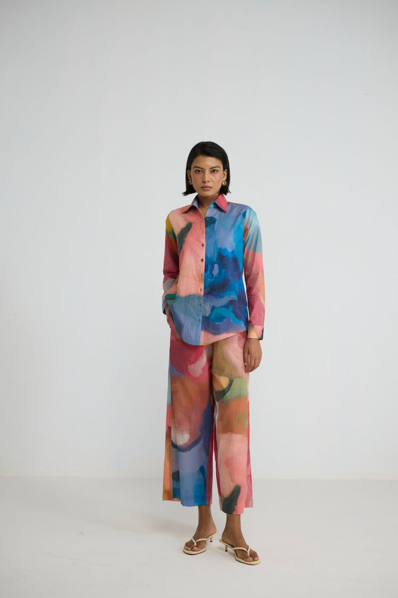 RAINBOW GARDEN COTTON CO-ORD SET cotton cambric co-ord set by YAM in multicolor for women Worldwide