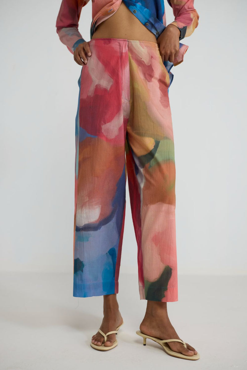 RAINBOW GARDEN COTTON CO-ORD SET cotton cambric co-ord set by YAM in multicolor for women Worldwide