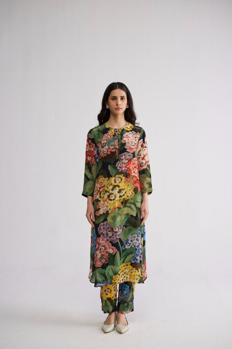 RAIN LONG KURTA SET crepe kurta/kurta set by YAM in multicolor for women Worldwide