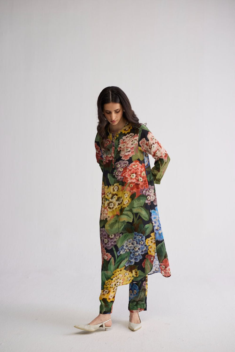 RAIN LONG KURTA SET crepe kurta/kurta set by YAM in multicolor for women Worldwide